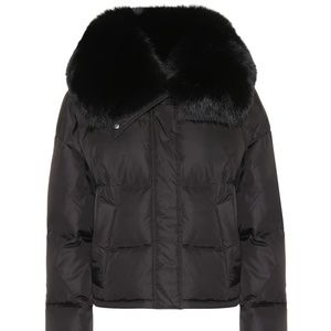 New Yves Salomon oversized fur trim down jacket